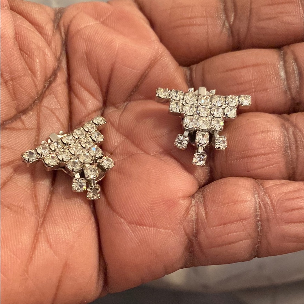 Elegant Silver Crystal shoe clips